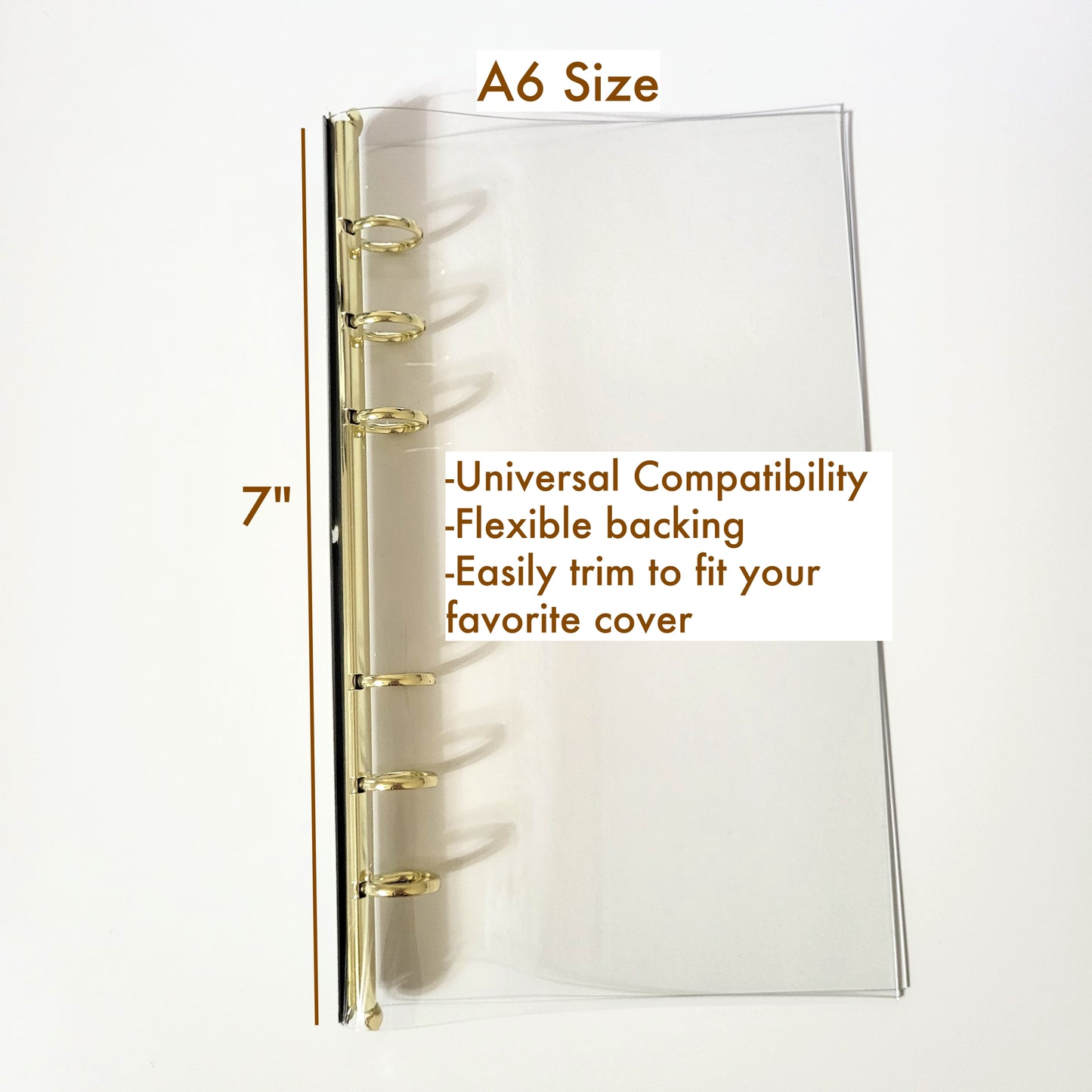 A6/A7/A8 Slim Ring Adapter for Planner, Passport Holder TN, 11mm 13mm Gold/Silver Binder Insert