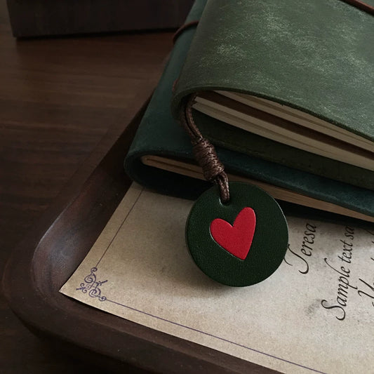 Handmade Heart Charm | Genuine Leather Planner Charm | Bag Charm Accessory Cute Valentine Gift
