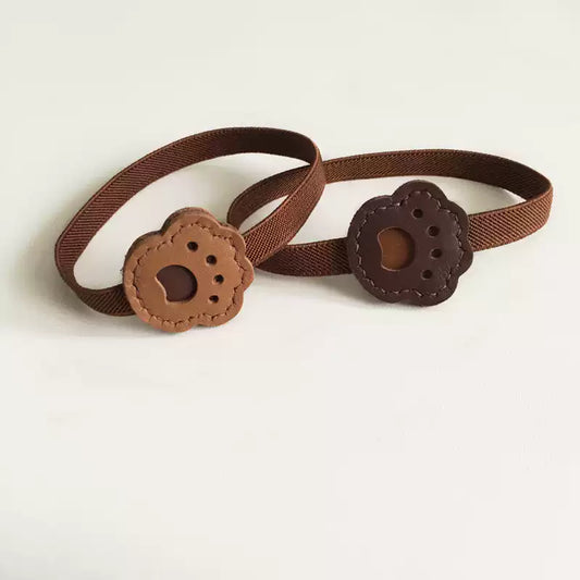 Handmade Puppy Dog Paws Charm Leather Planner Band | Elastic Journal Strap for Planner Notebooks | Planner Accessory Cute Stationery Gift