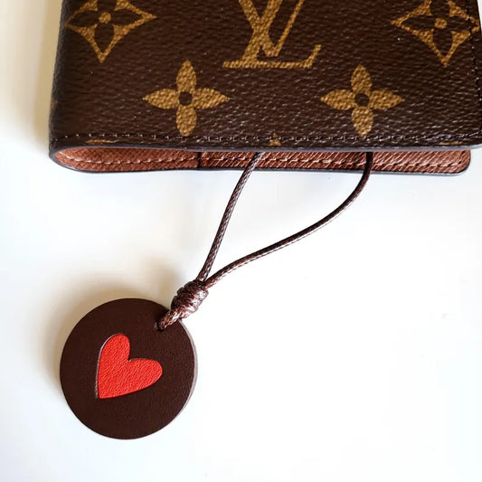 Handmade Heart Charm | Genuine Leather Planner Charm | Bag Charm Accessory Cute Valentine Gift