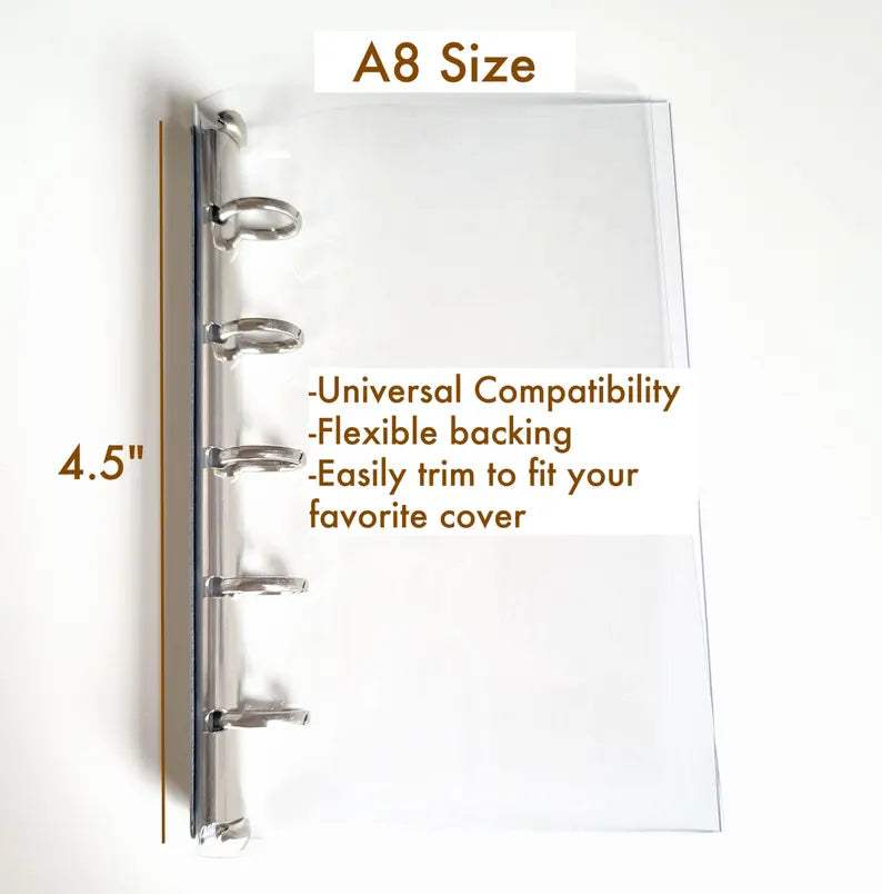 A6/A7/A8 Slim Ring Adapter for Planner, Passport Holder TN, 11mm 13mm Gold/Silver Binder Insert