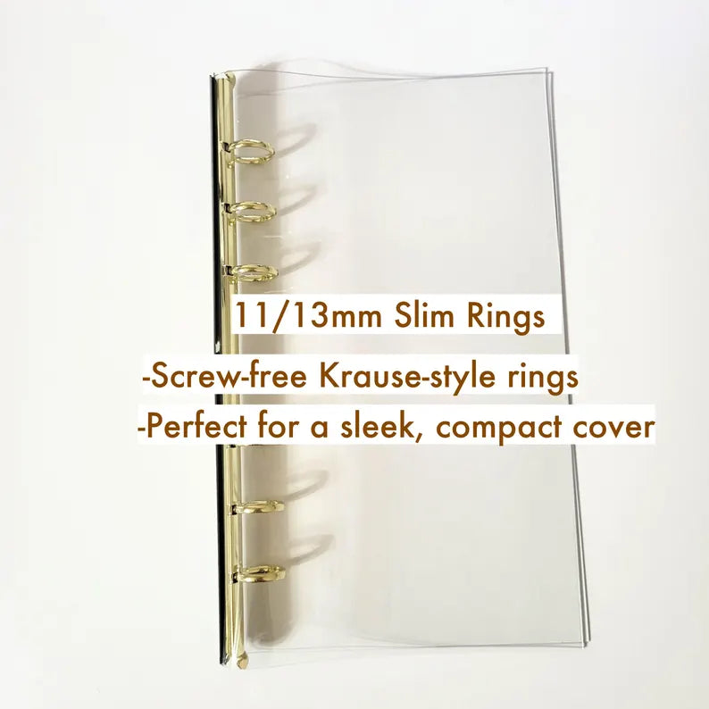 A6/A7/A8 Slim Ring Adapter for Planner, Passport Holder TN, 11mm 13mm Gold/Silver Binder Insert