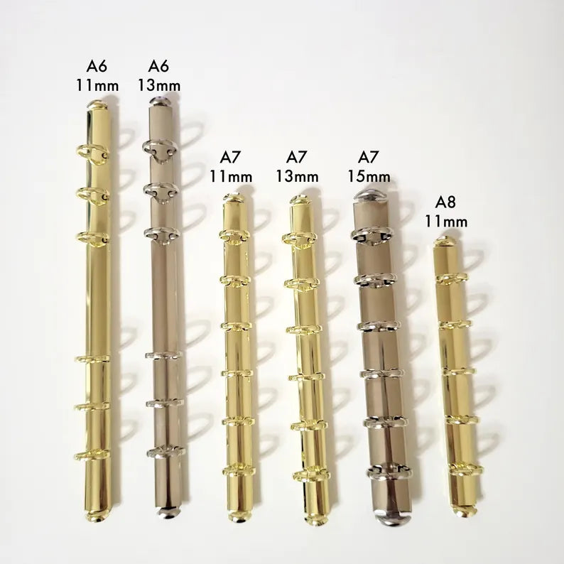 A6/A7/A8 Slim 11mm 13mm Binder Ring Mechanism, Krause Style Notebook Ring Replacement Planner DIY Gold Silver