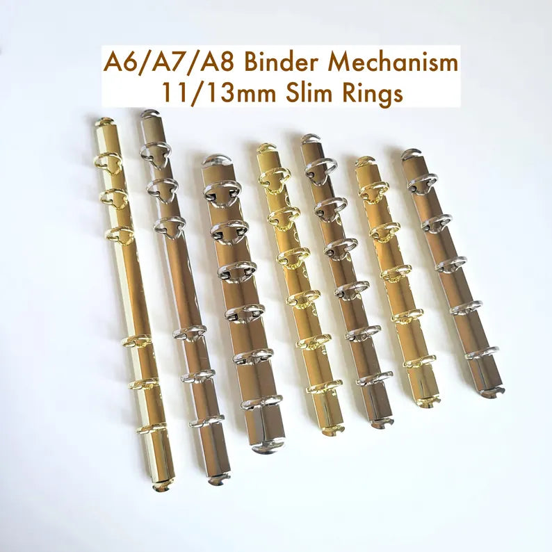A6/A7/A8 Slim 11mm 13mm Binder Ring Mechanism, Krause Style Notebook Ring Replacement Planner DIY Gold Silver