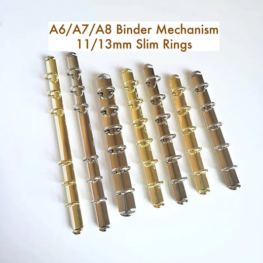 A6/A7/A8 Slim 11mm 13mm Binder Ring Mechanism, Krause Style Notebook Ring Replacement Planner DIY Gold Silver