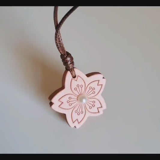 Handmade Sakura Leather Charm with Pearl | Genuine Leather Cherry Blossom Planner Charm | Floral Journal Decor | Bag Charm Gift